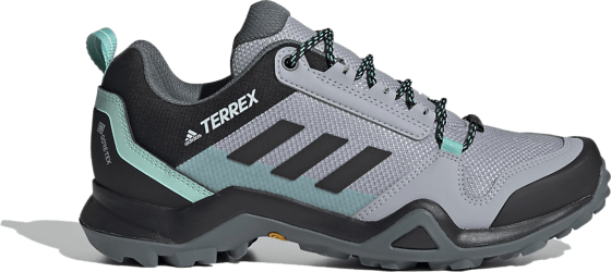 Adidas Terrex Ax3 Gore-tex Hiking Shoes Trekkingkengät Halo Silver / Core Black Acid Mint UK 6.5 female