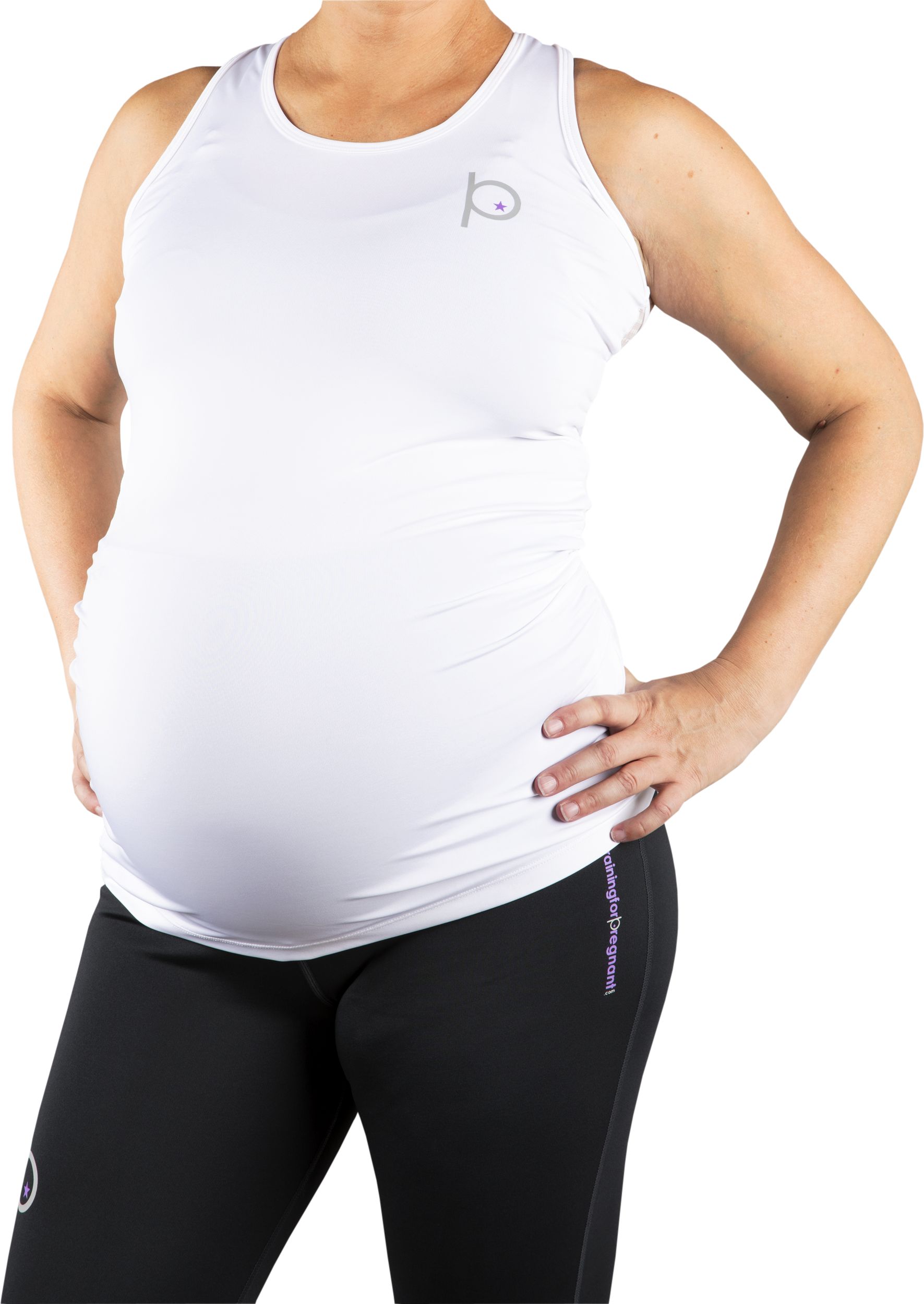 TRAINING FOR PREGNANT, MY SINGLET SMALL LOGO