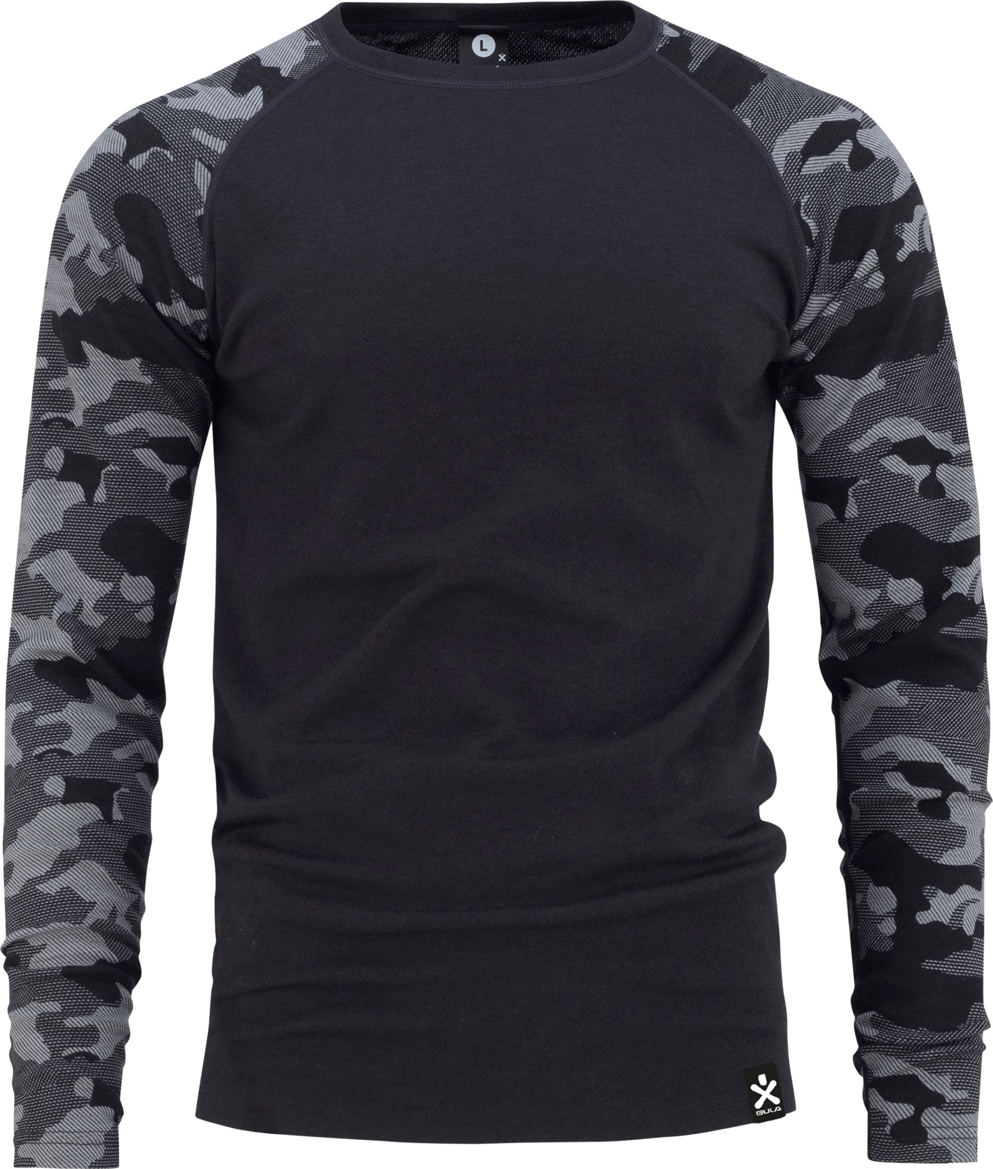 BULA, M CAMO MERINO WOOL CREW