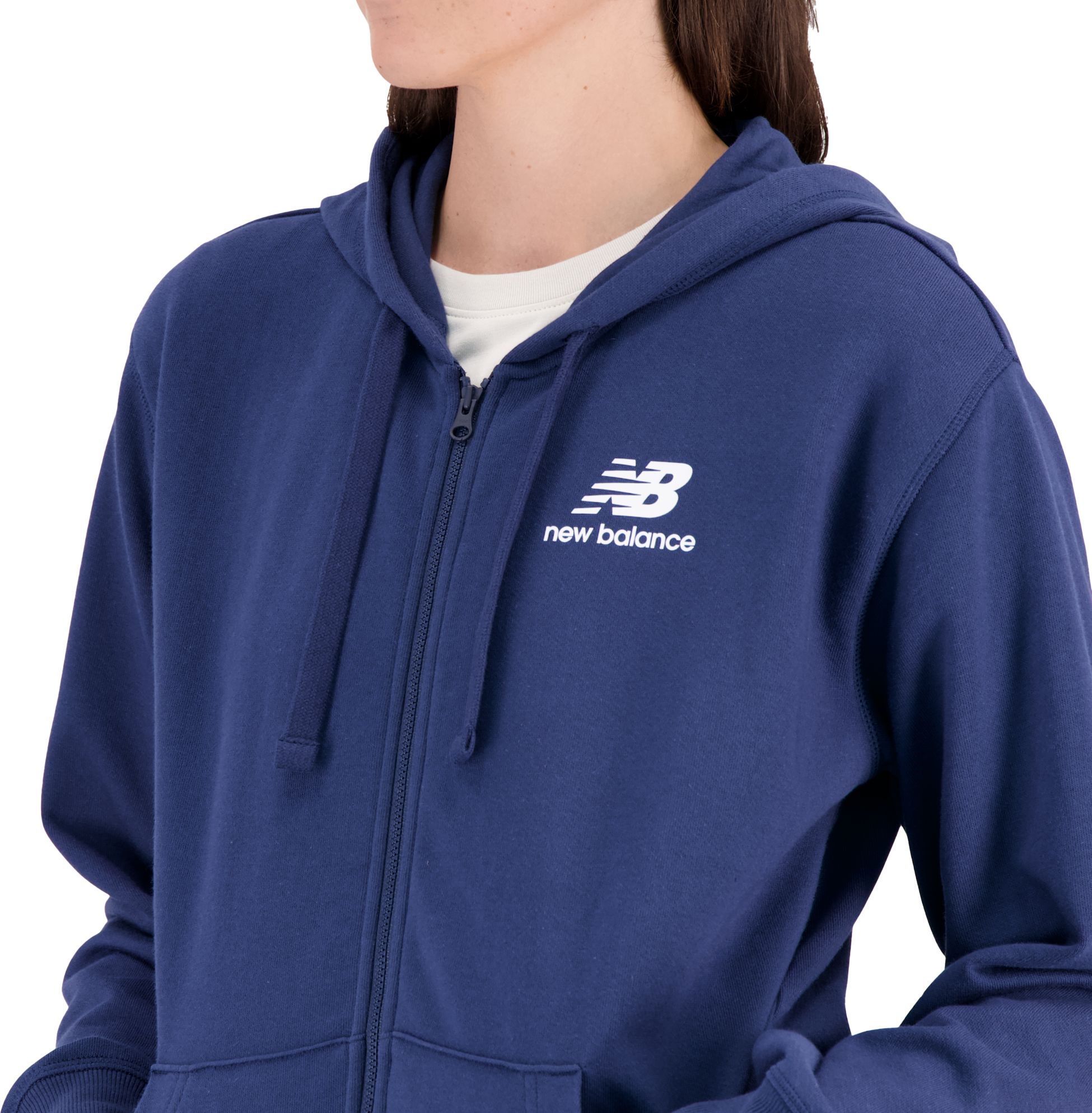 NEW BALANCE, W ESSTL STACK FULLZIP HOOD