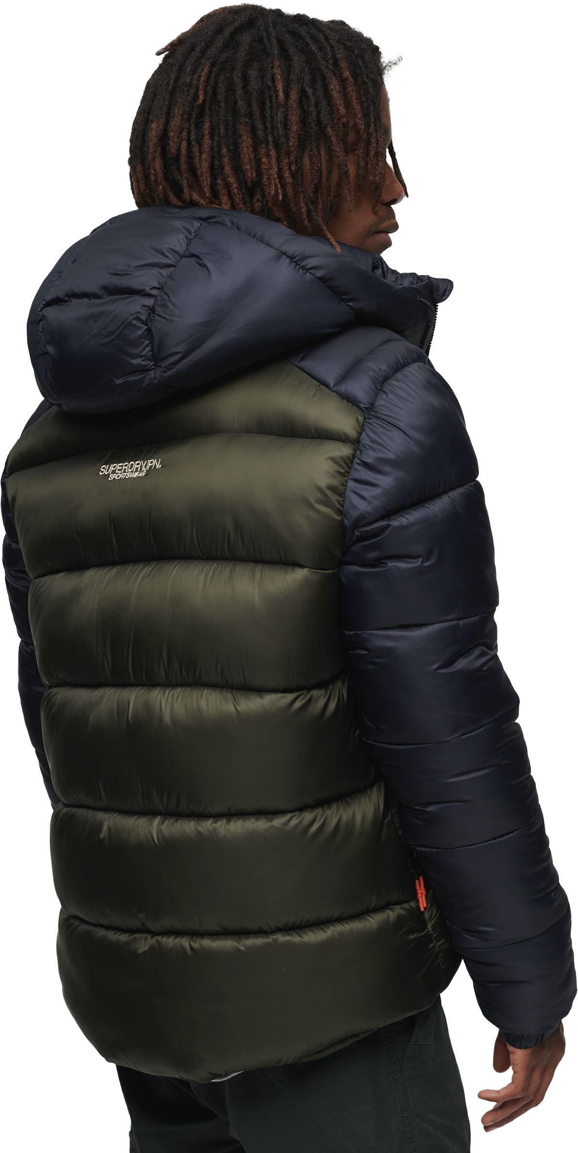 SUPERDRY, M HOOD COLOUR BLOCK SPORT PUFFER