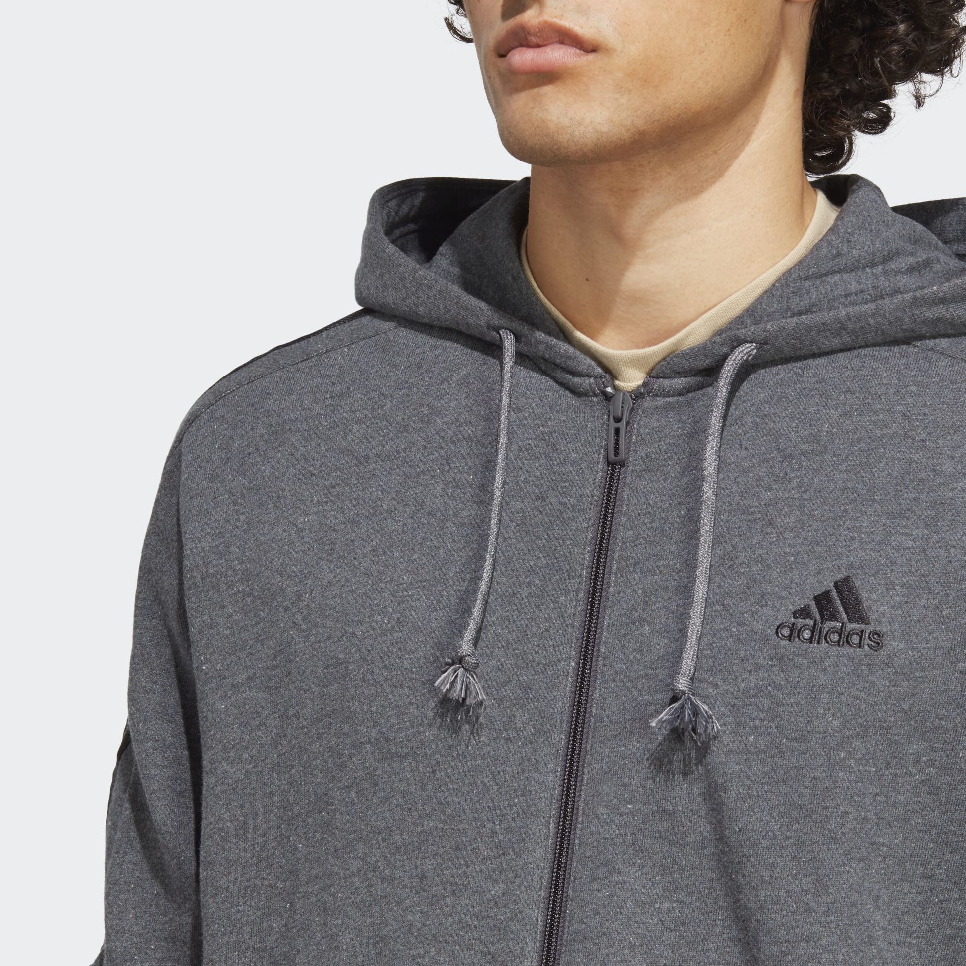 ADIDAS, Essentials French Terry 3-Stripes Full-Zip Hoodie