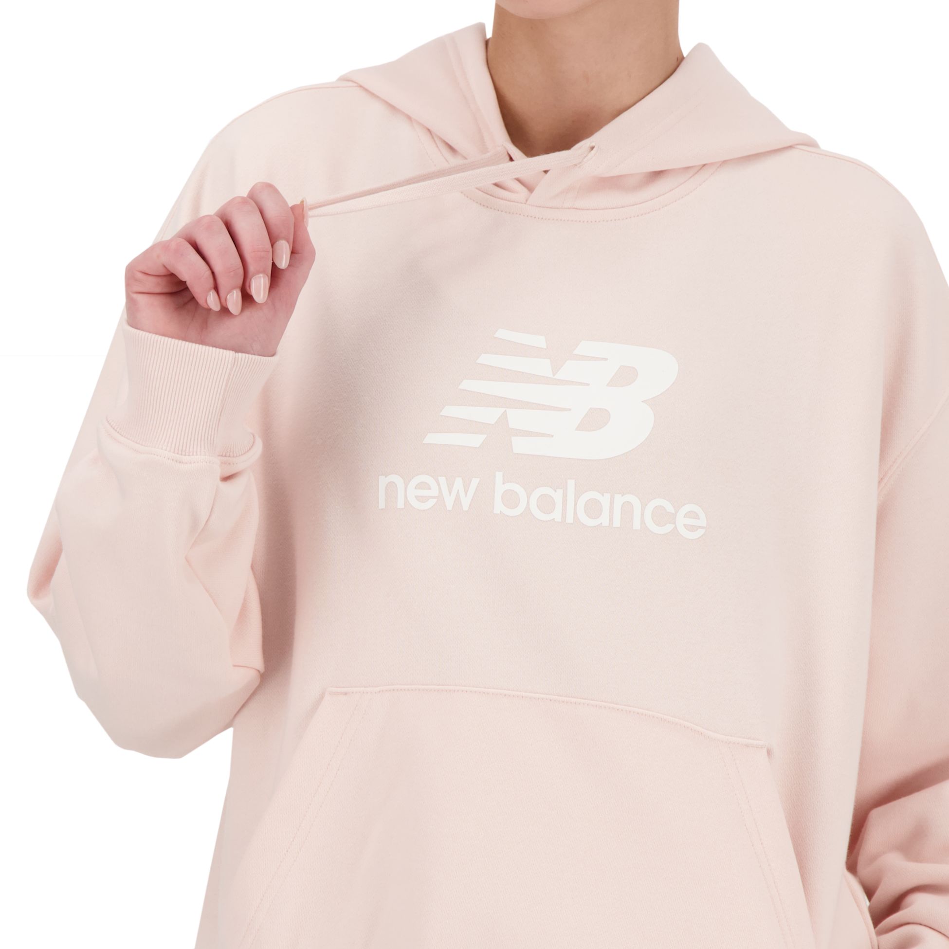 NEW BALANCE, W FRENCH TERRY STACKED LOGO HOODIE