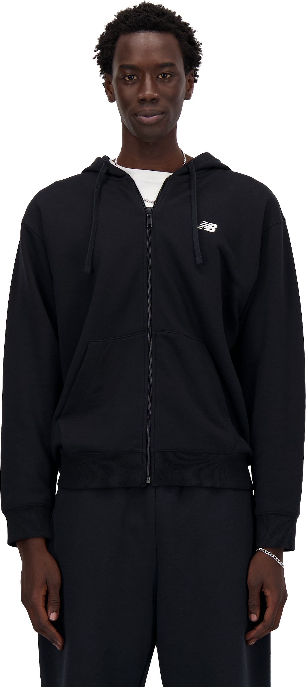 NEW BALANCE, STACKED LOGO FRENCH TERRY FULL ZIP HOODIE
