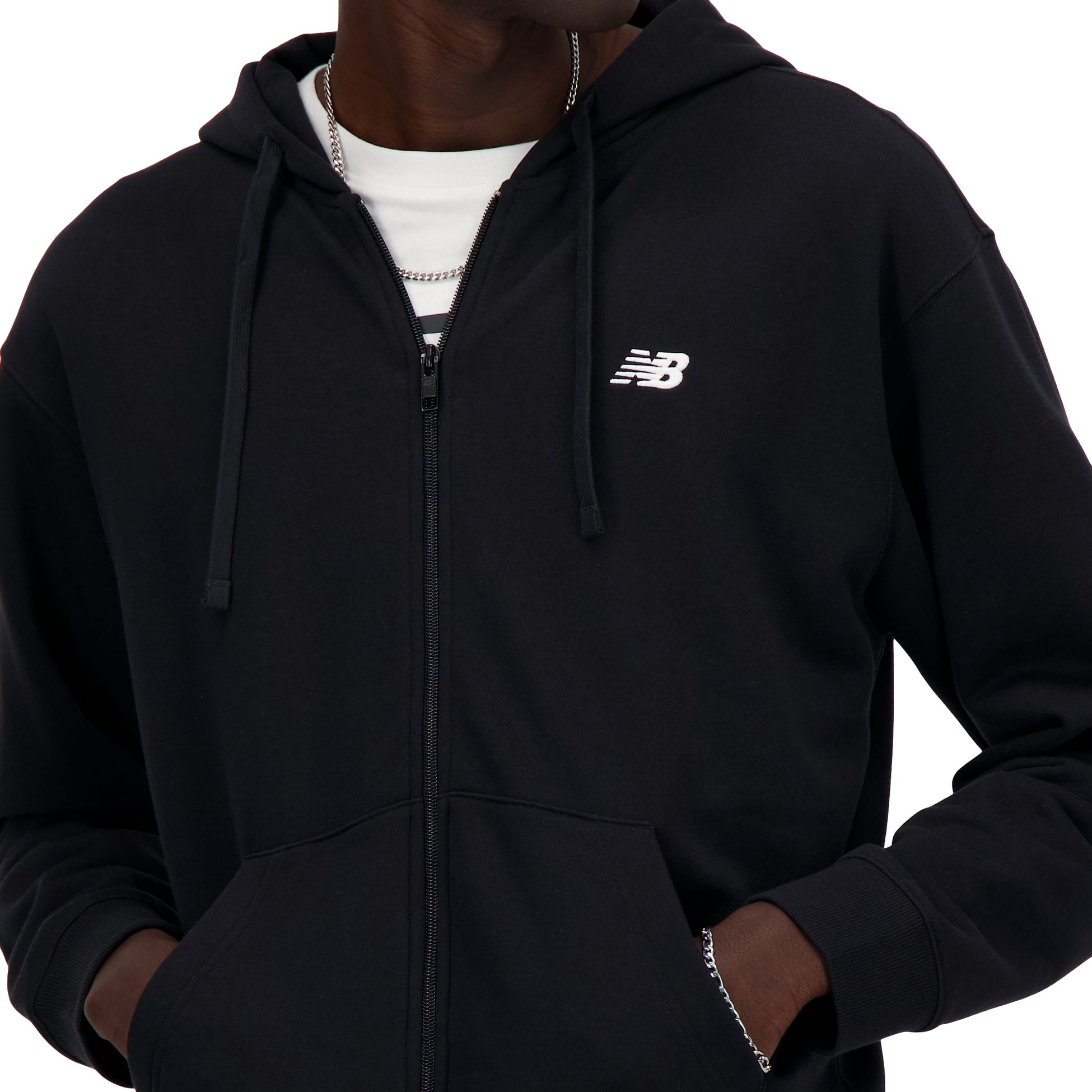 NEW BALANCE, STACKED LOGO FRENCH TERRY FULL ZIP HOODIE