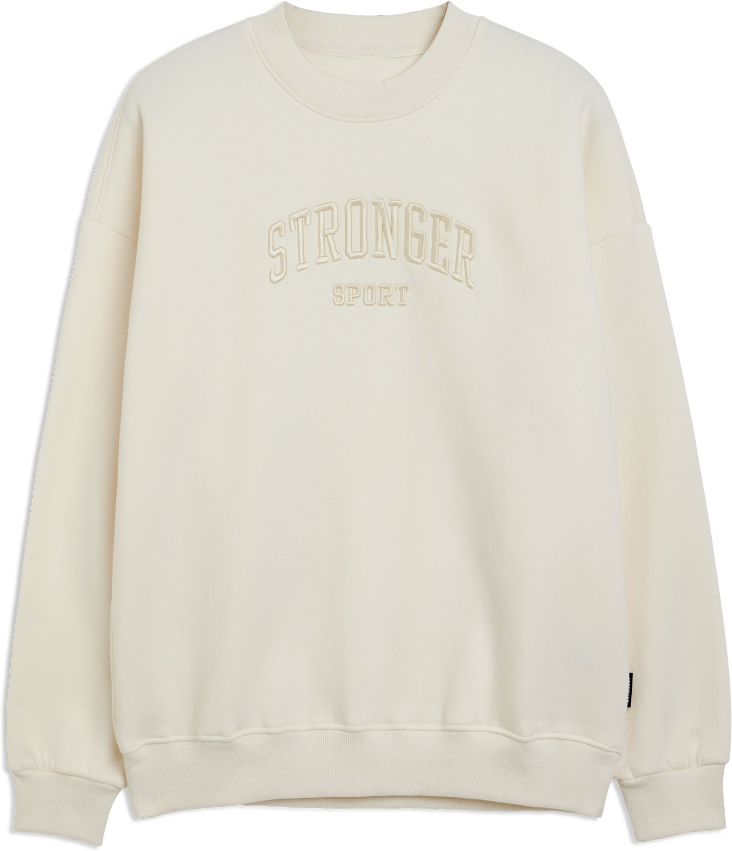 STRONGER, W COMFY EMBROIDERED SWEATSHIRT