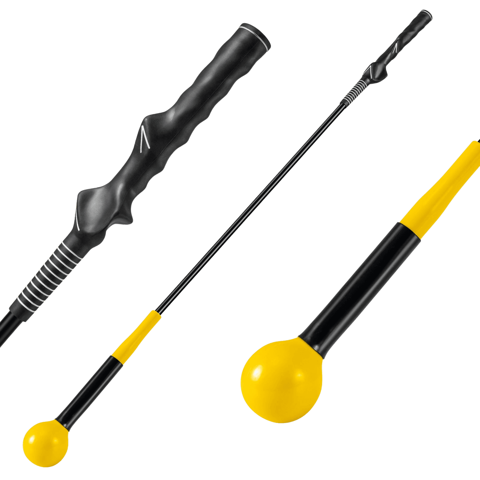 northix, Golf Swing Trainer Aid, 100cm, Weighted Head, Yellow, Product 0