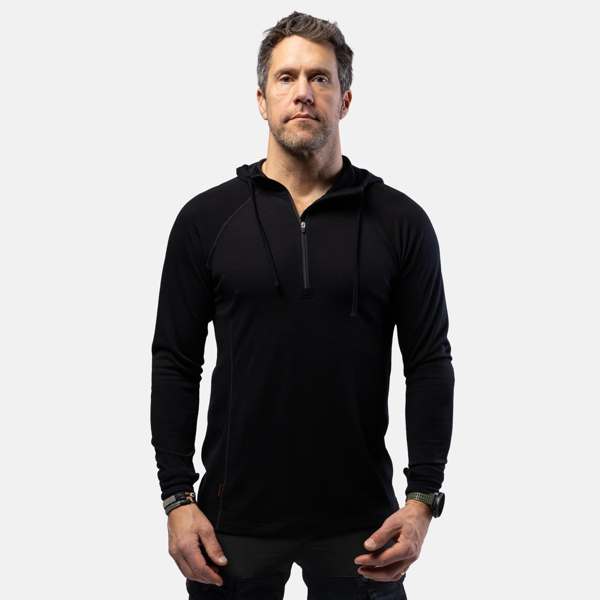 beyond nordic, Bn105 Merino Half Zip Hoodie Men's, Product 0