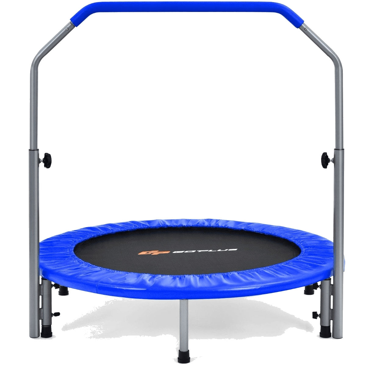 northix, Ø101 Cm Folding Mini Trampoline Fitness Trampoline With Height-adjustable Handle Blue + Black, Product 0