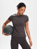 W SOFT FITNESS TEE, Brown
