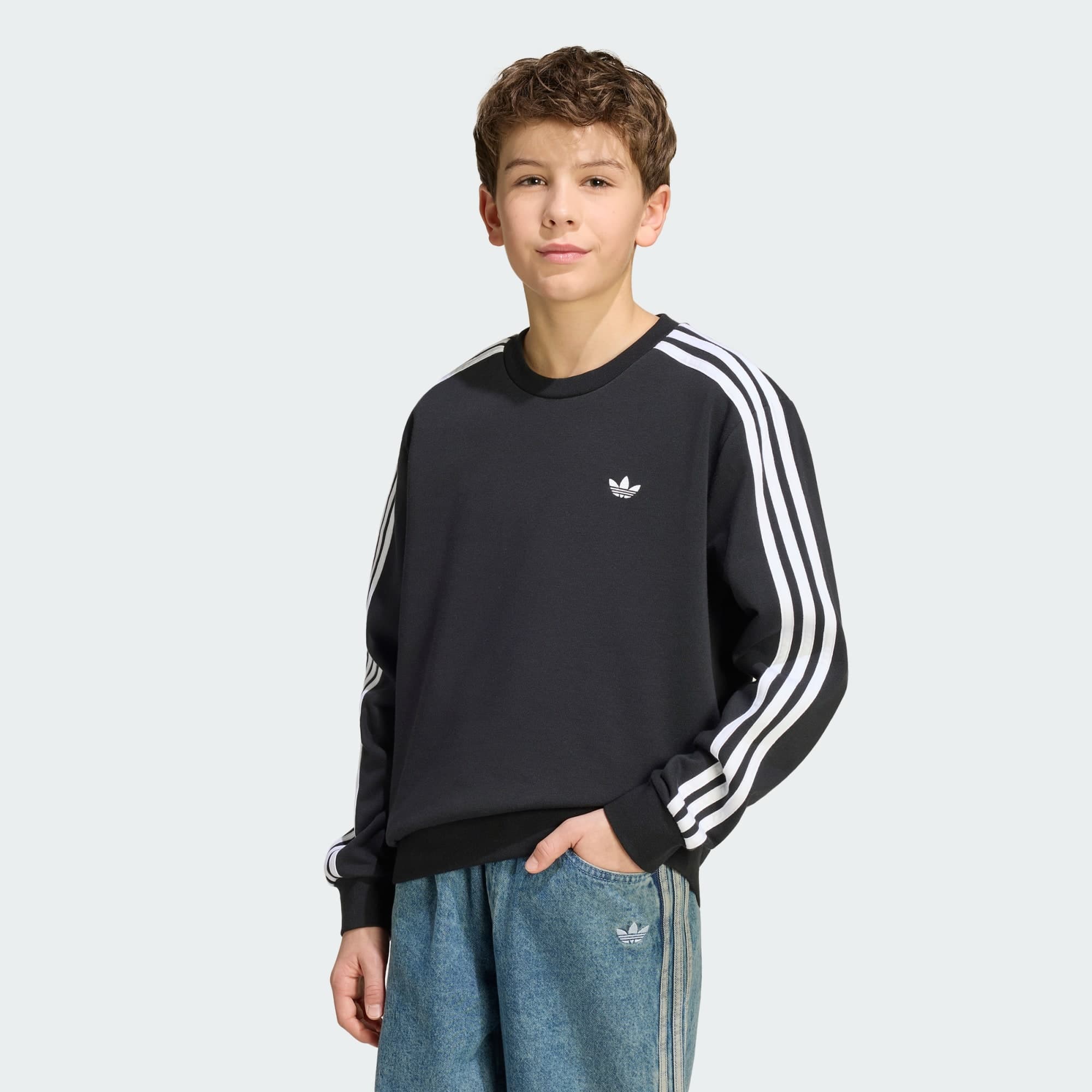 ADIDAS ORIGINALS, Adidas Originals 3-stripes Loose Crew Tröja, Model 1