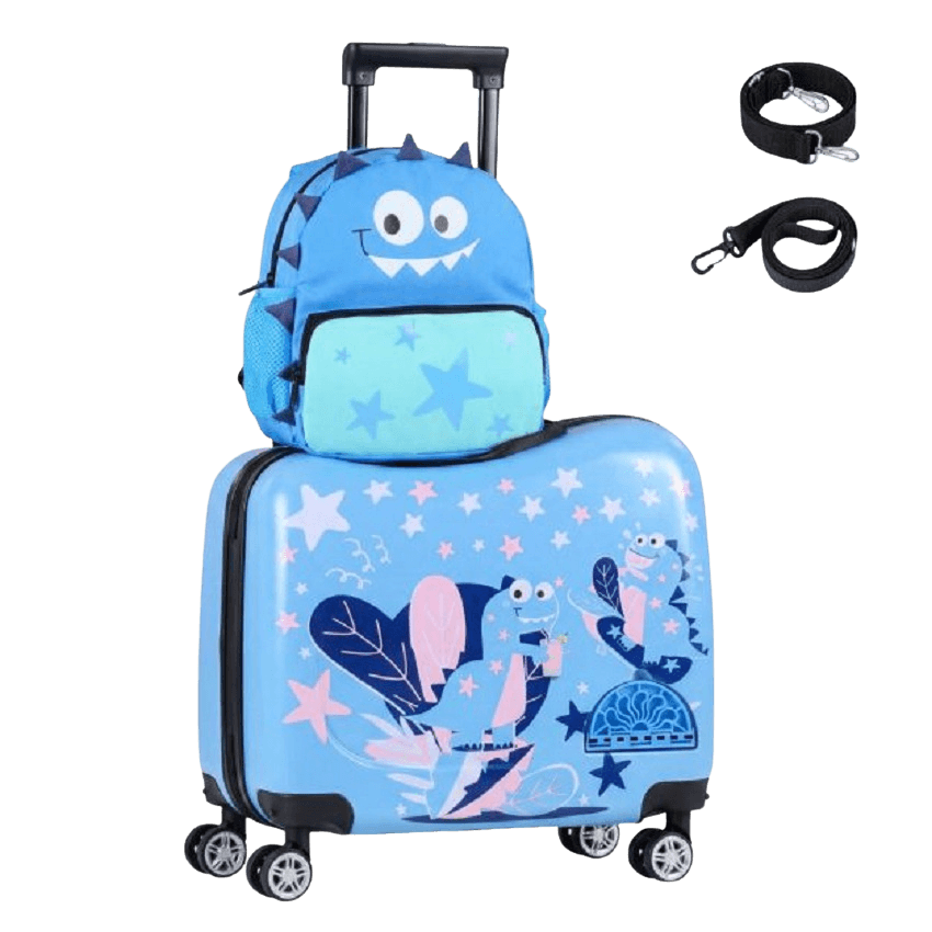 northix, Kids 2-piece Ride-on Carry-on Luggage Set, Blue, Product 0
