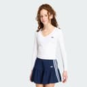 Adidas Originals Slim Mini Rib Wrap Långärmad T-shirt, White