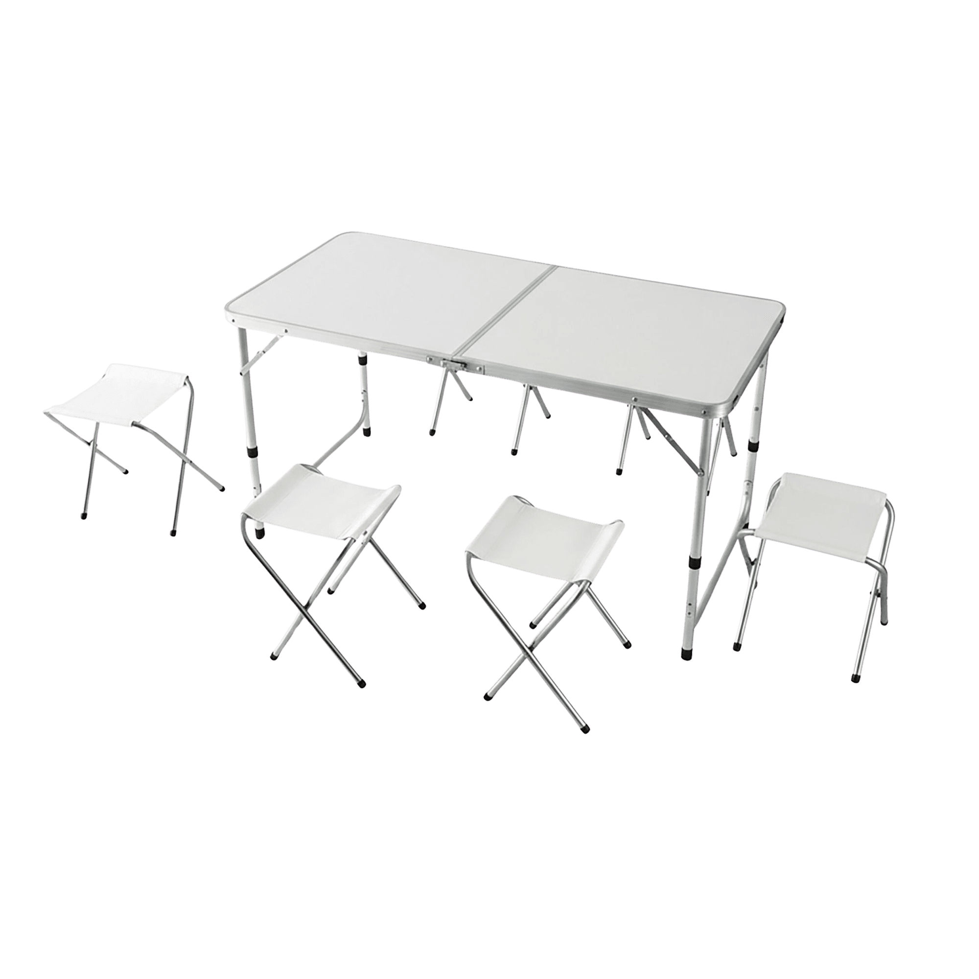 northix, Folding Camping Table With 4 Stools, Adjustable Height, Product 0