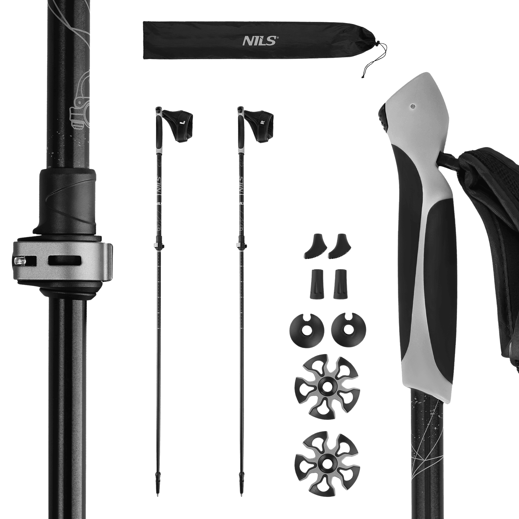 northix, Nordic Walking Poles, Adjustable, Lightweight, Product 0