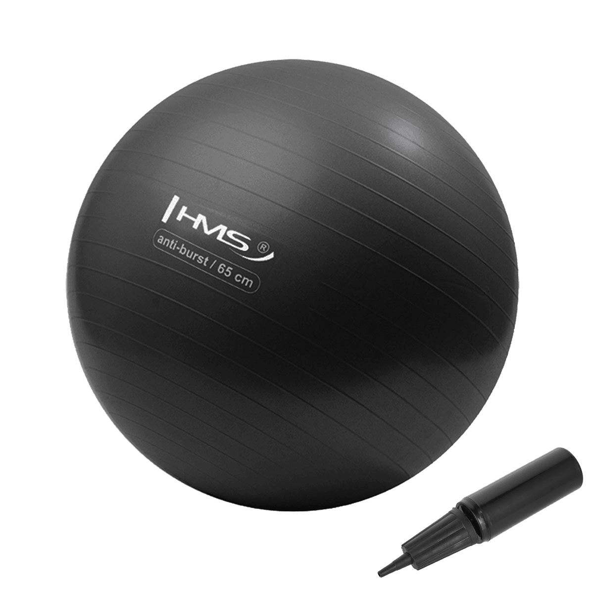 northix, 65cm Black Gym Ball – Anti-burst, Non-slip, Product 0