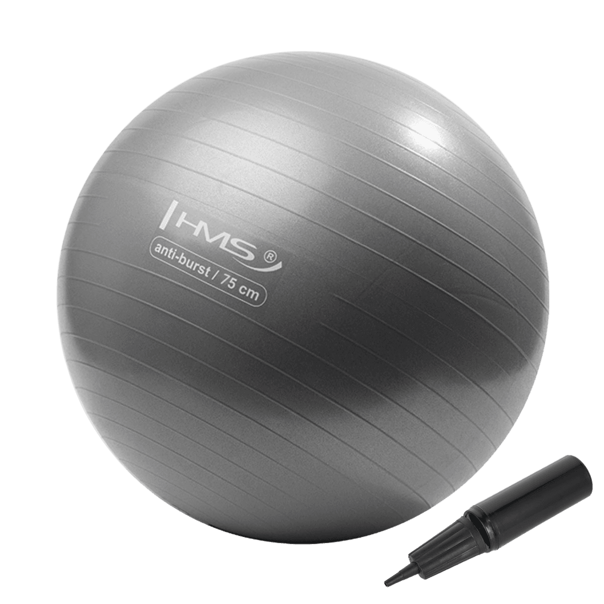northix, 75cm Gray Gym Ball – Anti-burst, Non-slip, Product 0