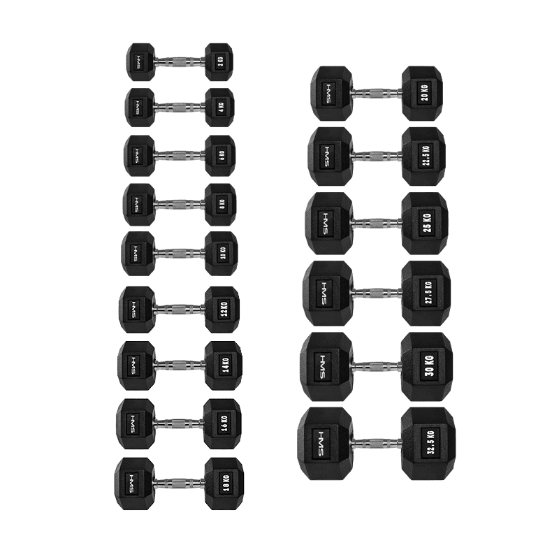 northix, 2 Kg Hex Dumbbell – Rubber Coated, Detail 1