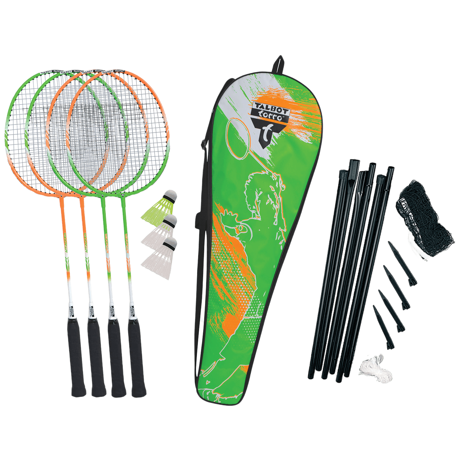 talbot-torro, Badminton Set Attacker 4 Players + Net Red, Product 0