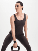 W SOFT FITNESS SINGLET, Brown