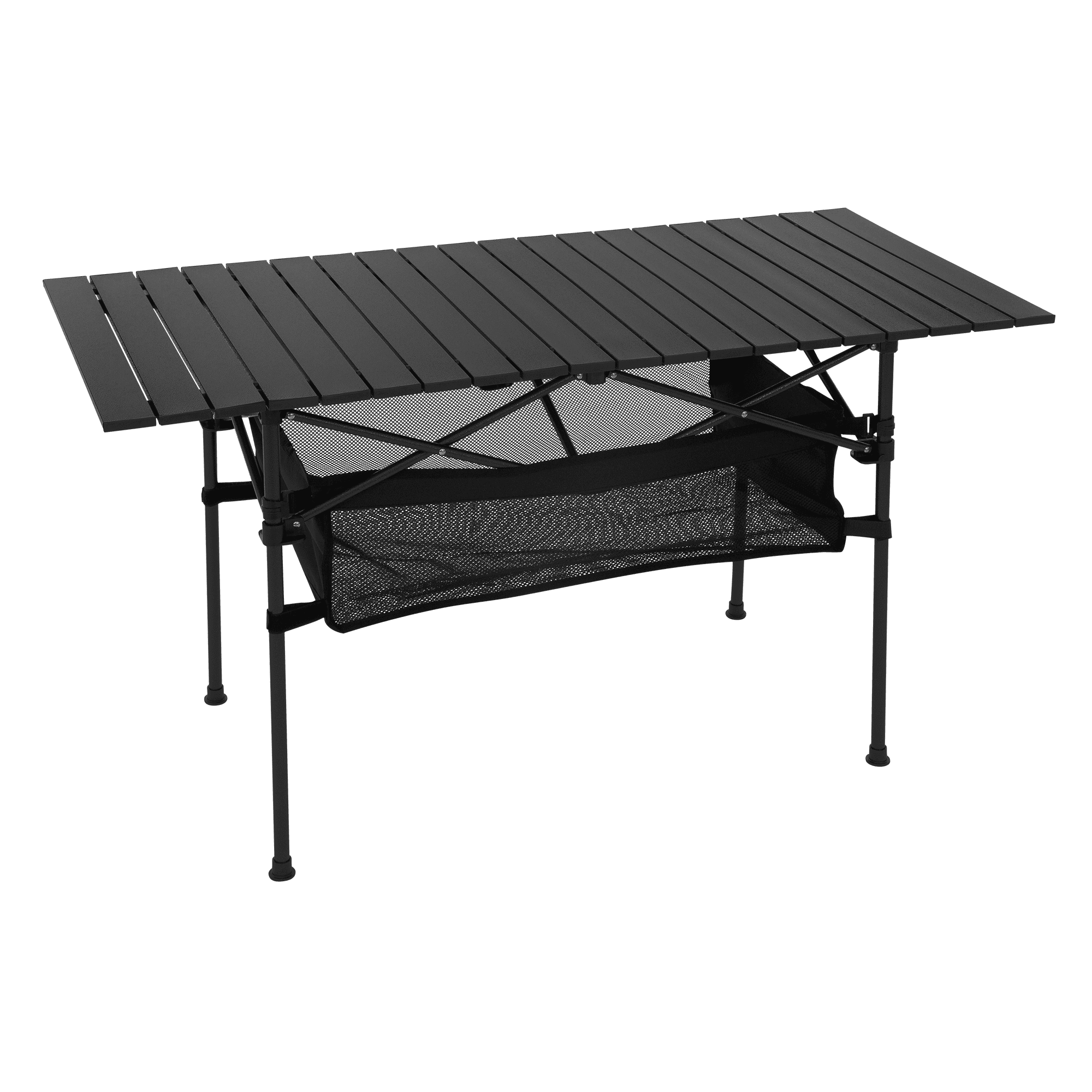 hauki, Hauki Camping Furniture Set 3 Piece Folding Table Black With Two Black Camping Chairs Portable, Detail 1
