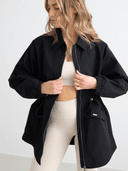 W WATERPROOF ZIP JACKET, Black