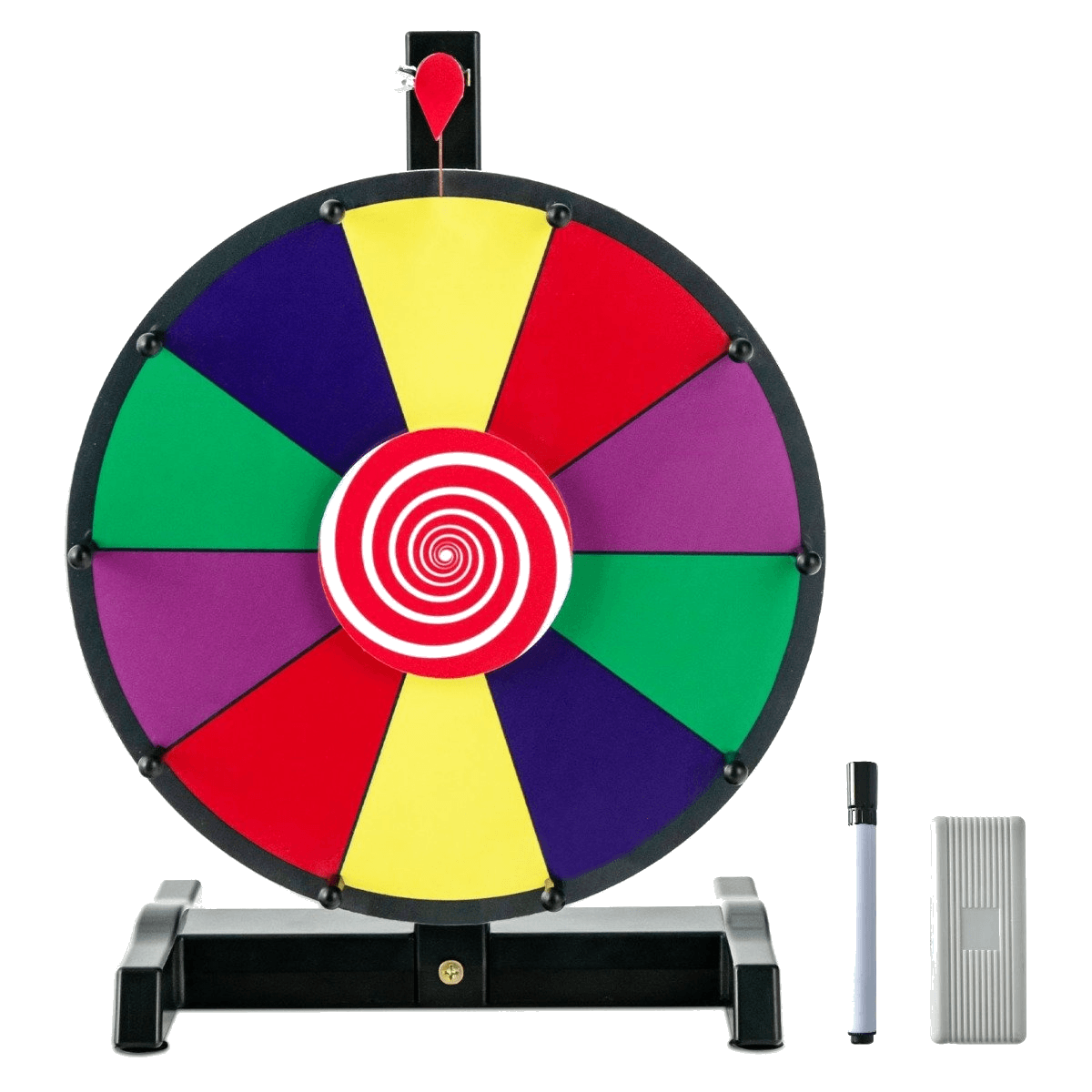 northix, 12" Wheel Of Fortune For Spinning With Eraser Marking Pen Lucky Wheel For Lottery Games And Word G, Product 0