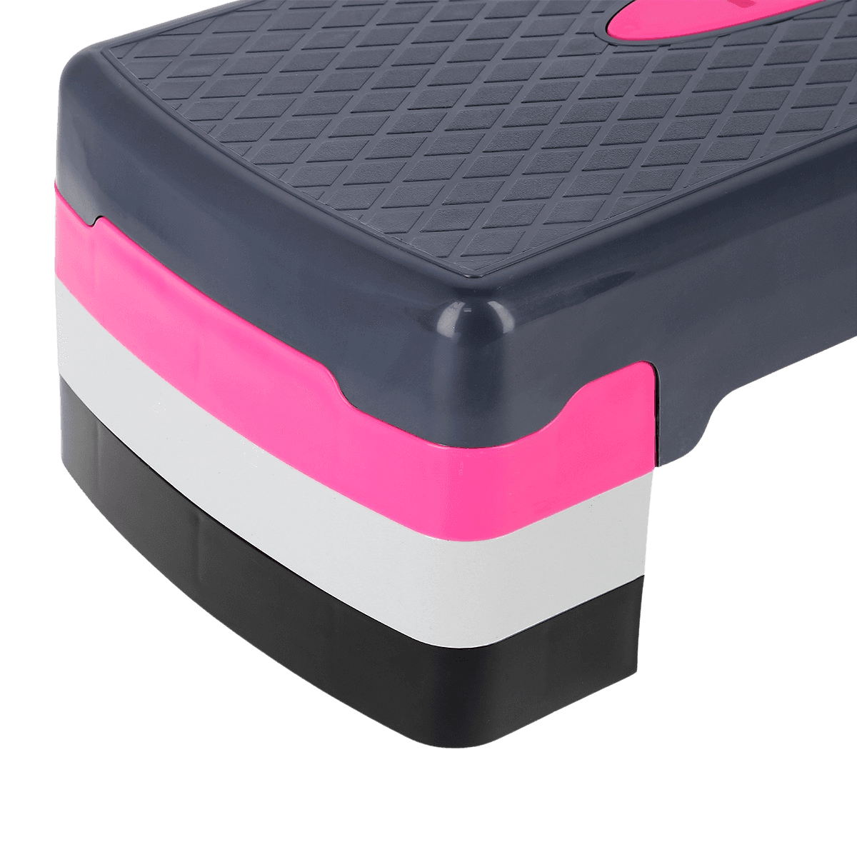 northix, Aerobic Step Platform, Pink/grey, Adjustable Height, Detail 1