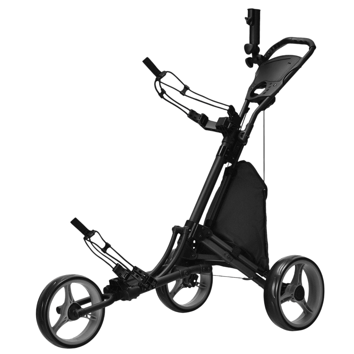 northix, Golf Push Cart, 3-wheel, Foldable Aluminum, Gray, Product 0
