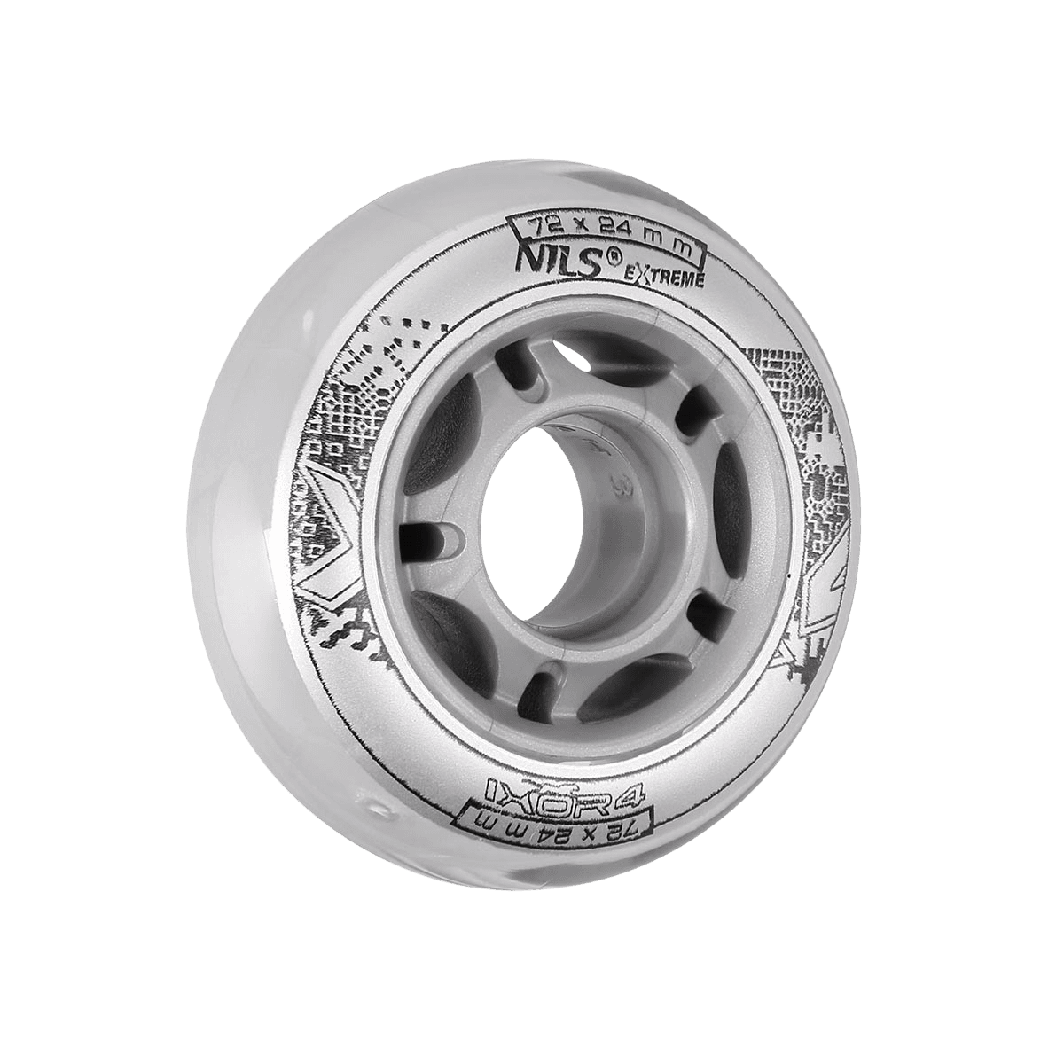northix, Skateboard Wheels 72x24mm 82a Transparent (4 Pack), Product 0