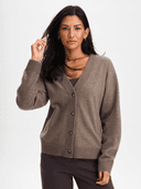 W KNITTED CARDIGAN, Brown