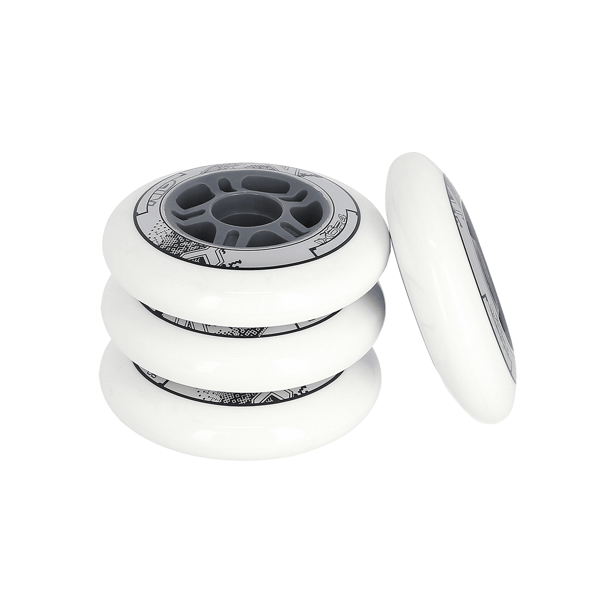 northix, White Pu Skate Wheels, 70x24mm, 82a, Set Of 4, Detail 1