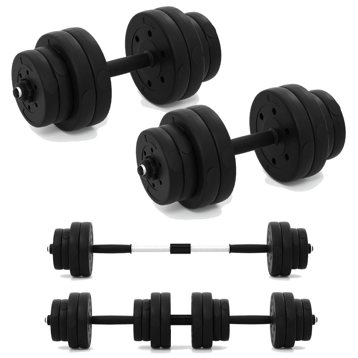 northix, Adjustable Dumbbell Set With Barbell Connector, 30 Kg, Product 0