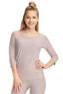 3/4-sleeved Shirt Aet139ls, Beige