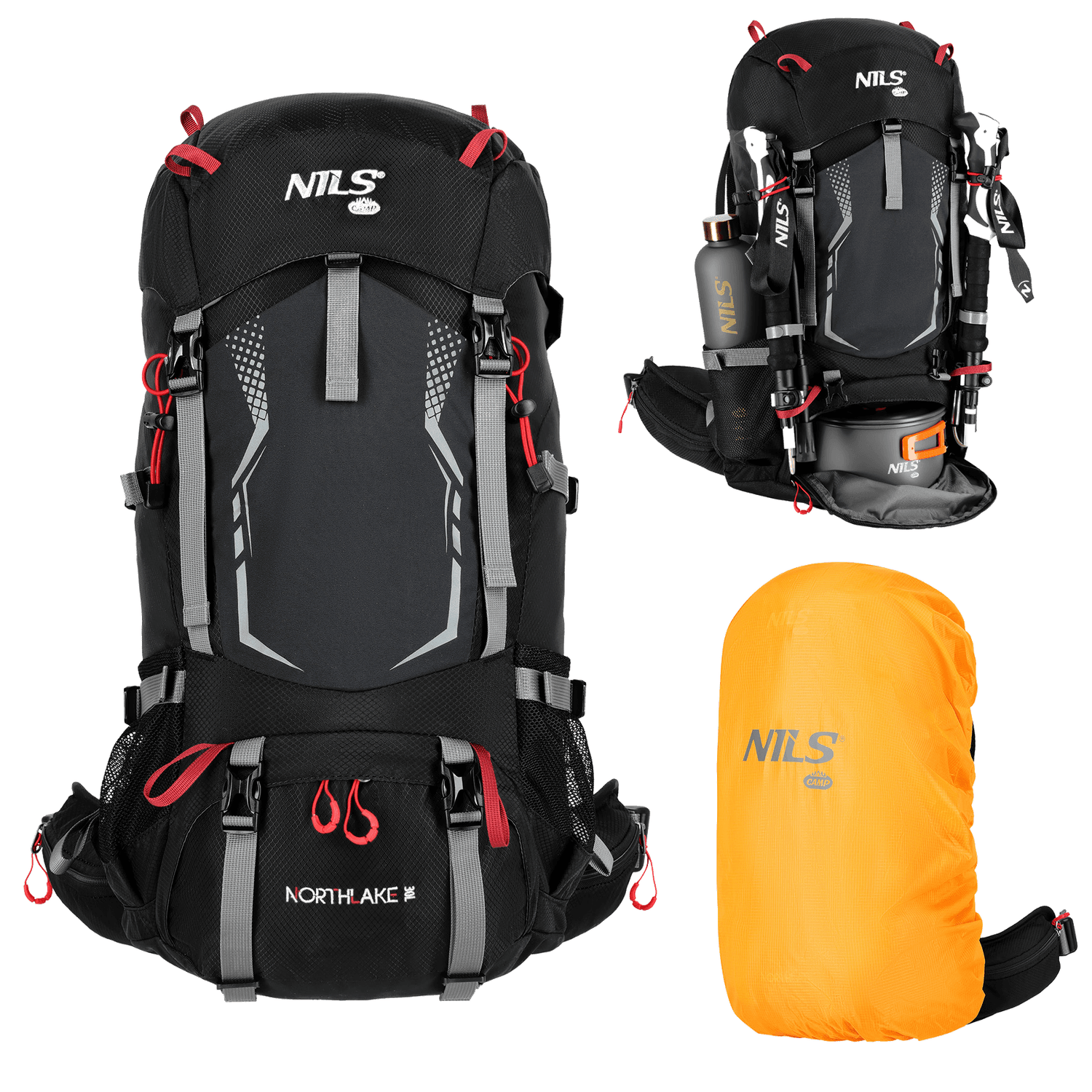 northix, Travel Pack Black 30l+10l – Expandable Backpack, Product 0