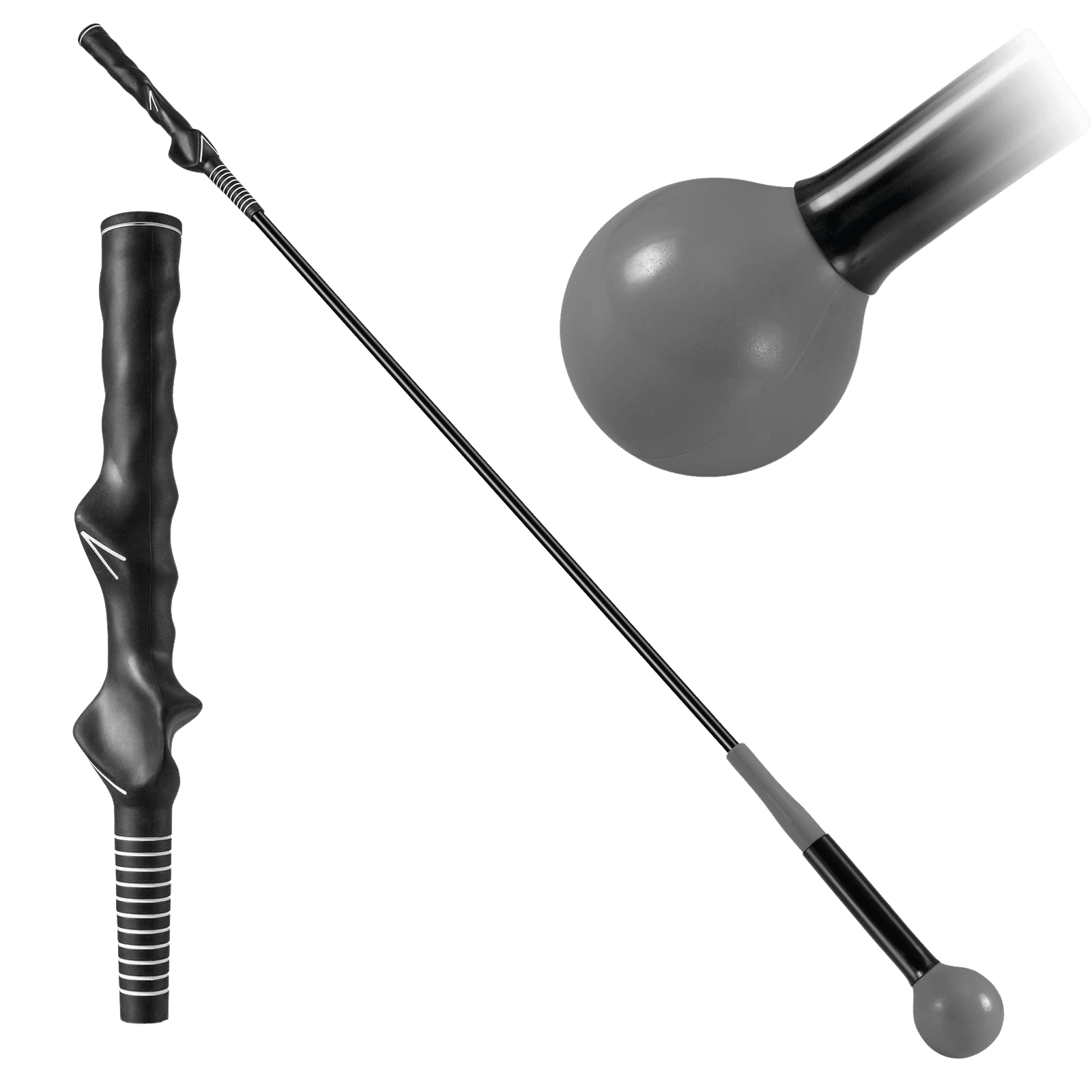 northix, Golf Swing Trainer Aid, 120cm, Weighted Head, Gray, Product 0