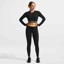NIKE PRO WOMEN'S MID-RISE FULL-LENG, Black