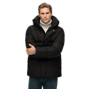 M Hooded 5 Baffle Sports Puffer, Black