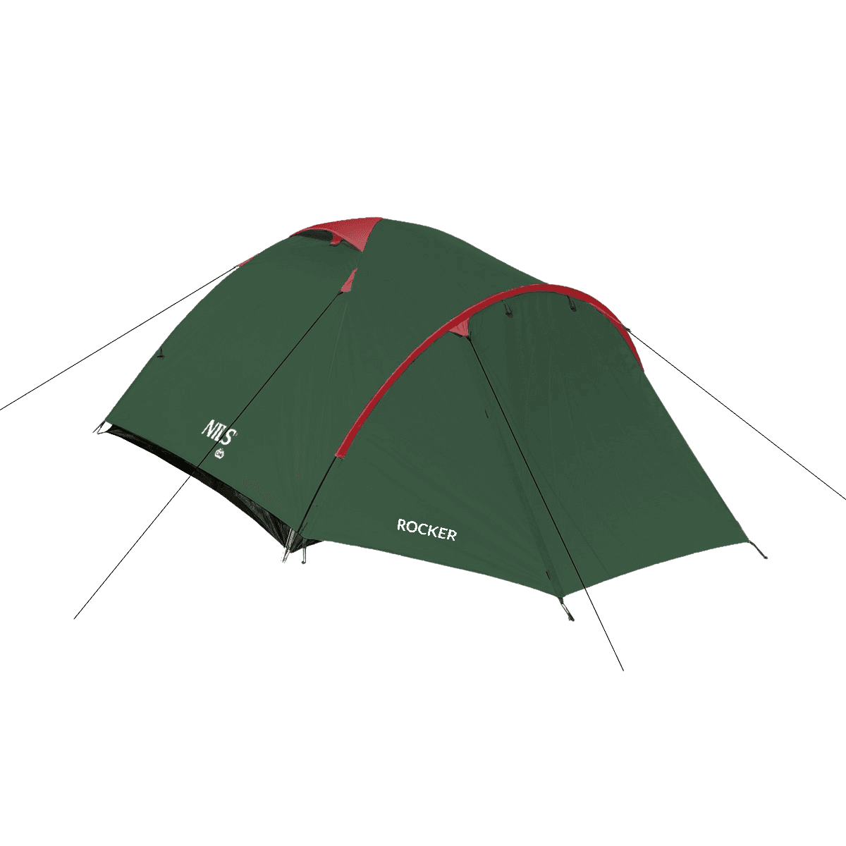 northix, Camping Tent, Green-red, 2-person, Lightweight, Product 0