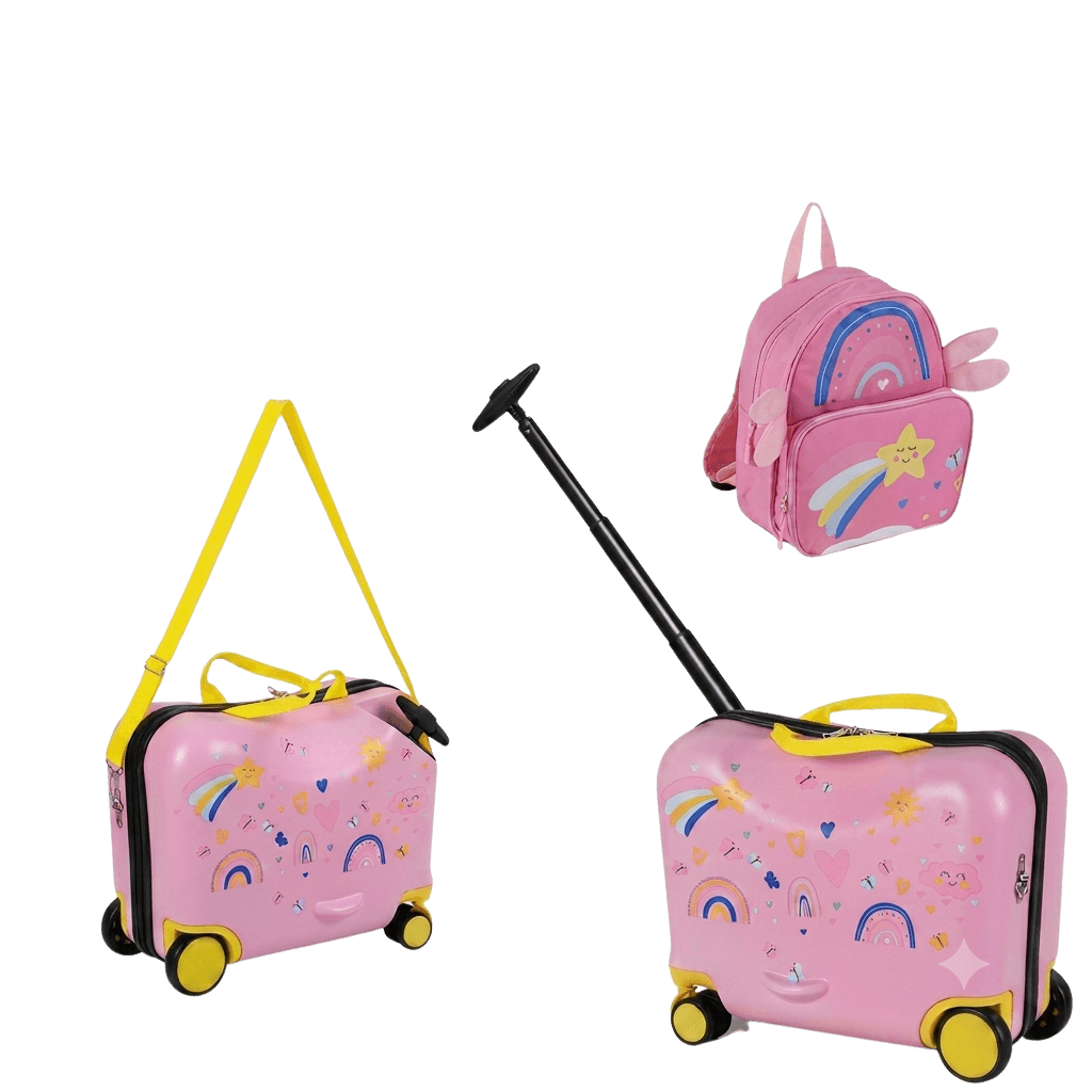 northix, Children's Luggage Set: 47cm Ride-on Suitcase 30cm Backpack, Product 0