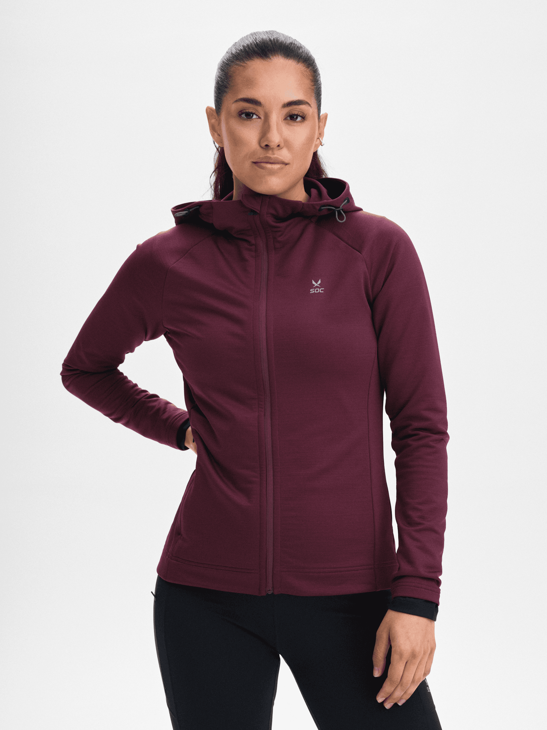 SOC, W Run Zip Hood, Model 1