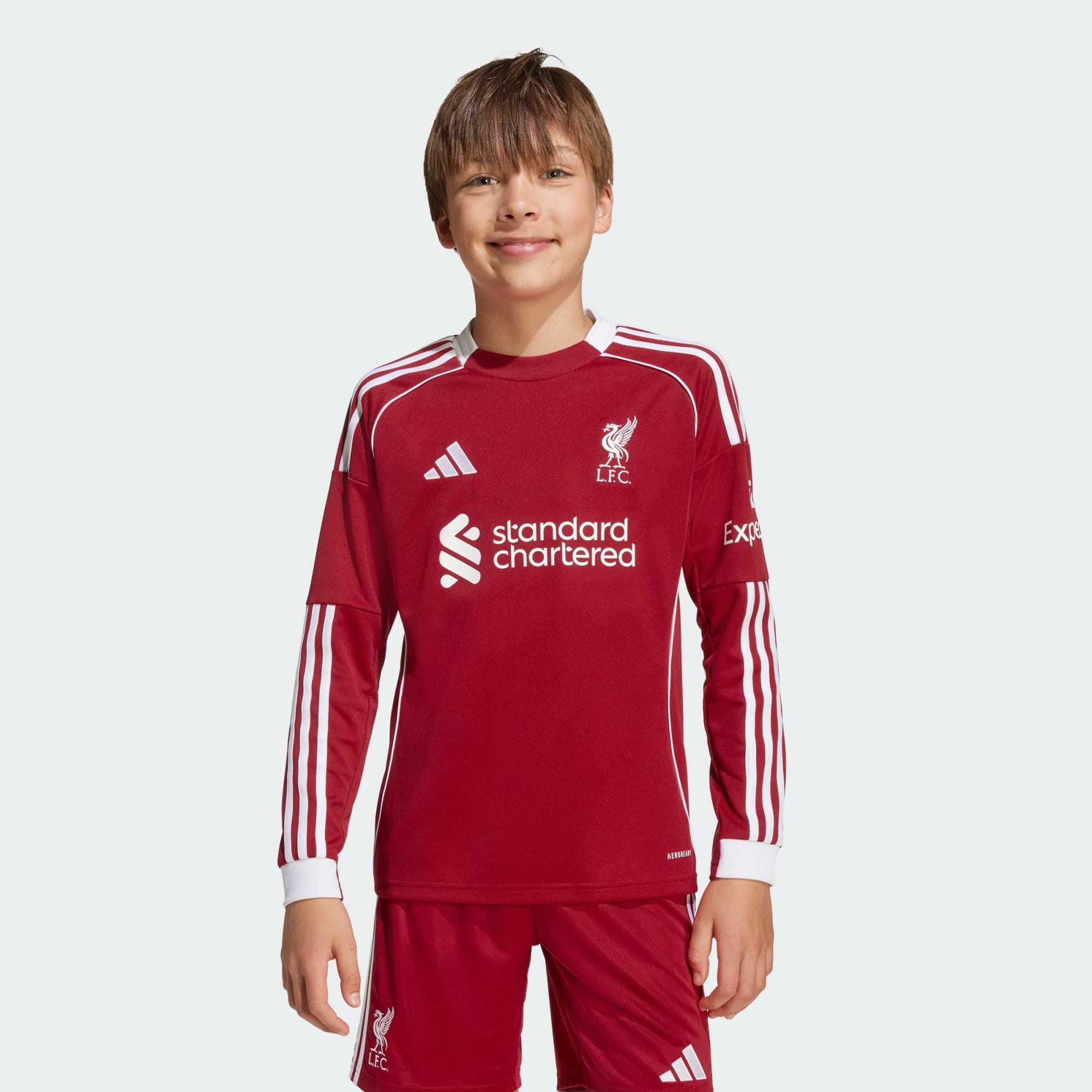 Adidas, Adidas Liverpool Fc 25/26 Långärmad Hemmatröja För Barn, Model 1