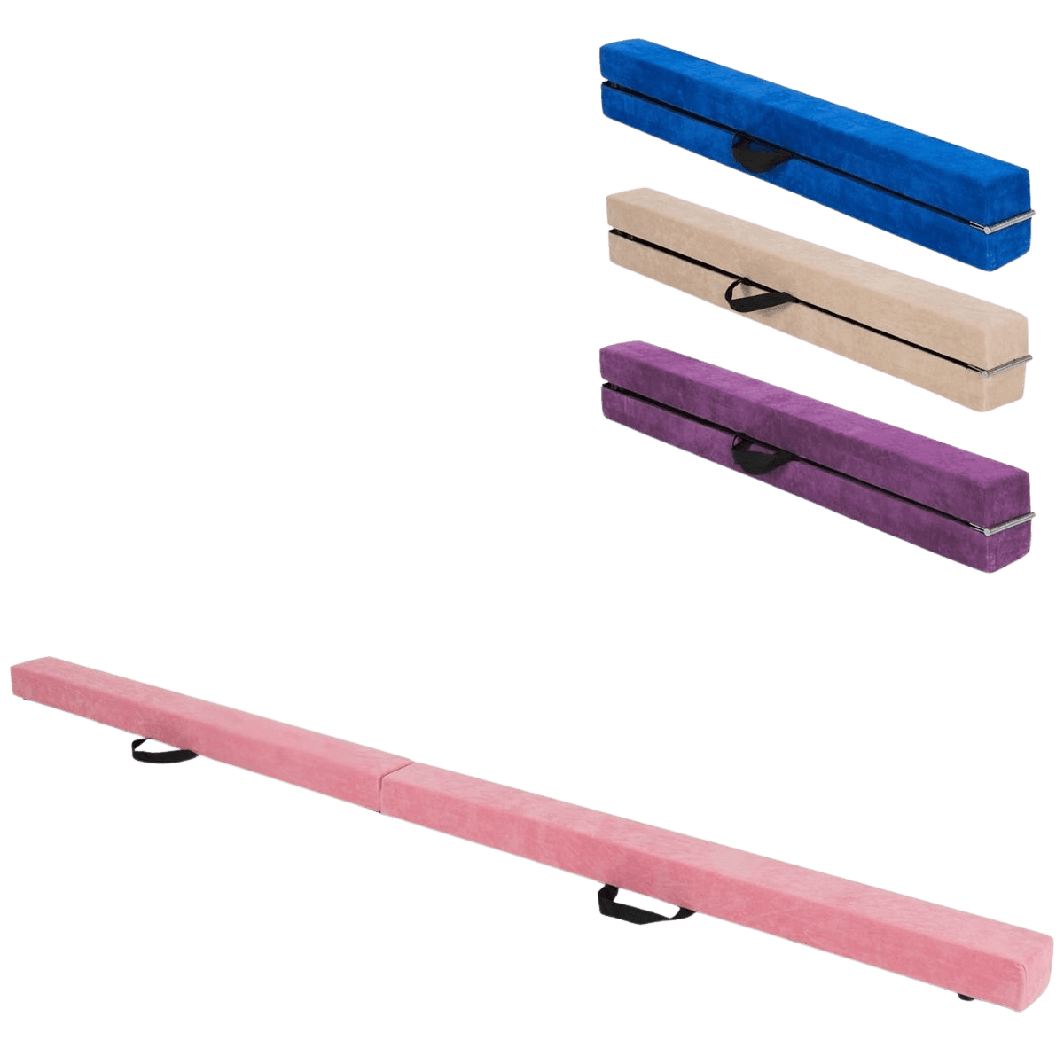 northix, Foldable Gymnastics Balance Beam, 210cm, Suede-look, Pink, Product 0