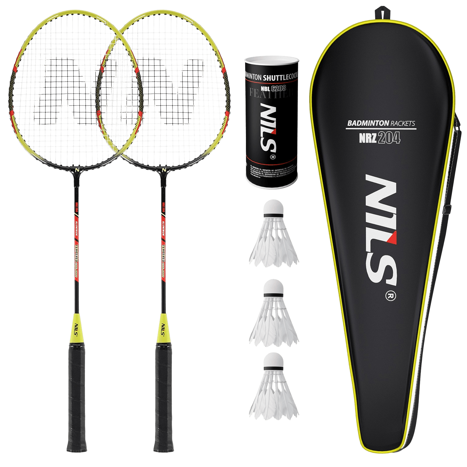 northix, Badminton Set – 2 Rackets, 3 Shuttlecocks, Cover, Product 0