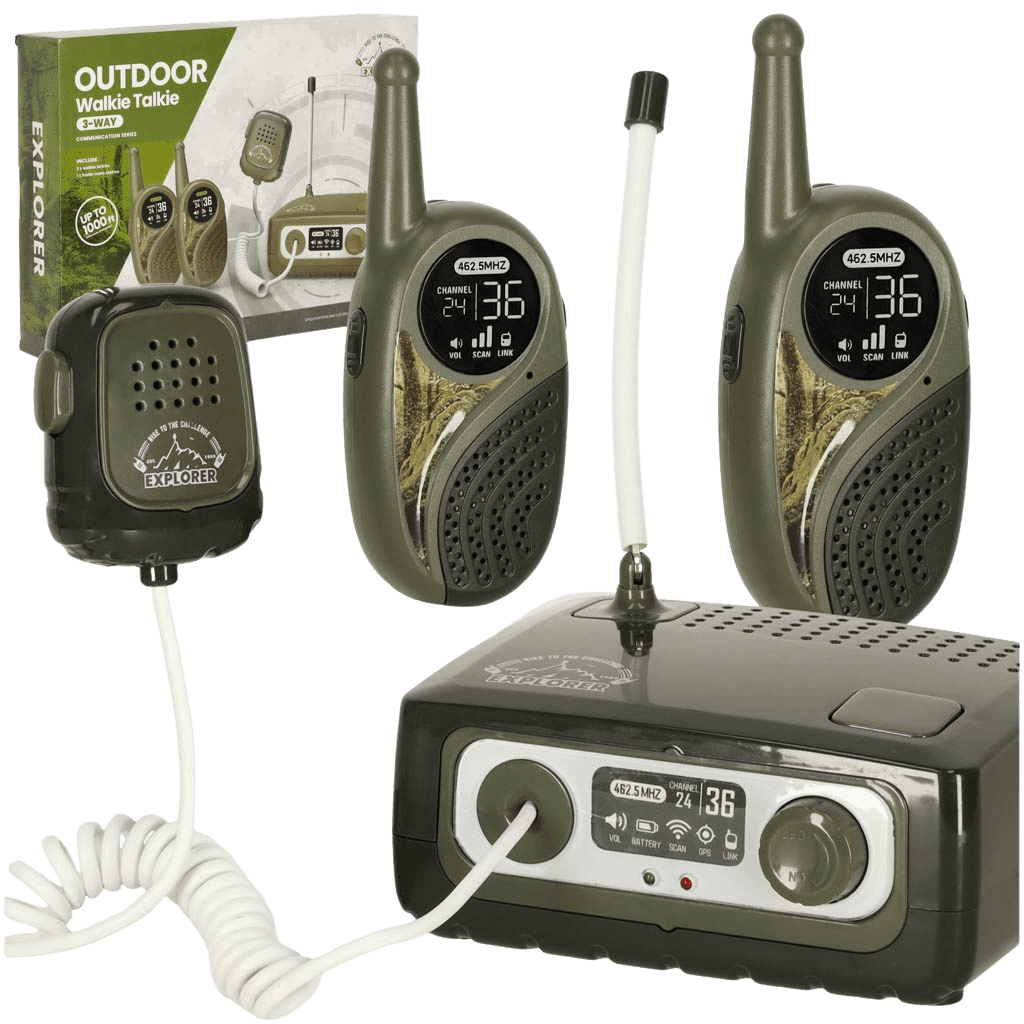 northix, Walkie Talkie Walkie Talkie Shortwave Set With Switchboard For Kids Khaki, Product 0