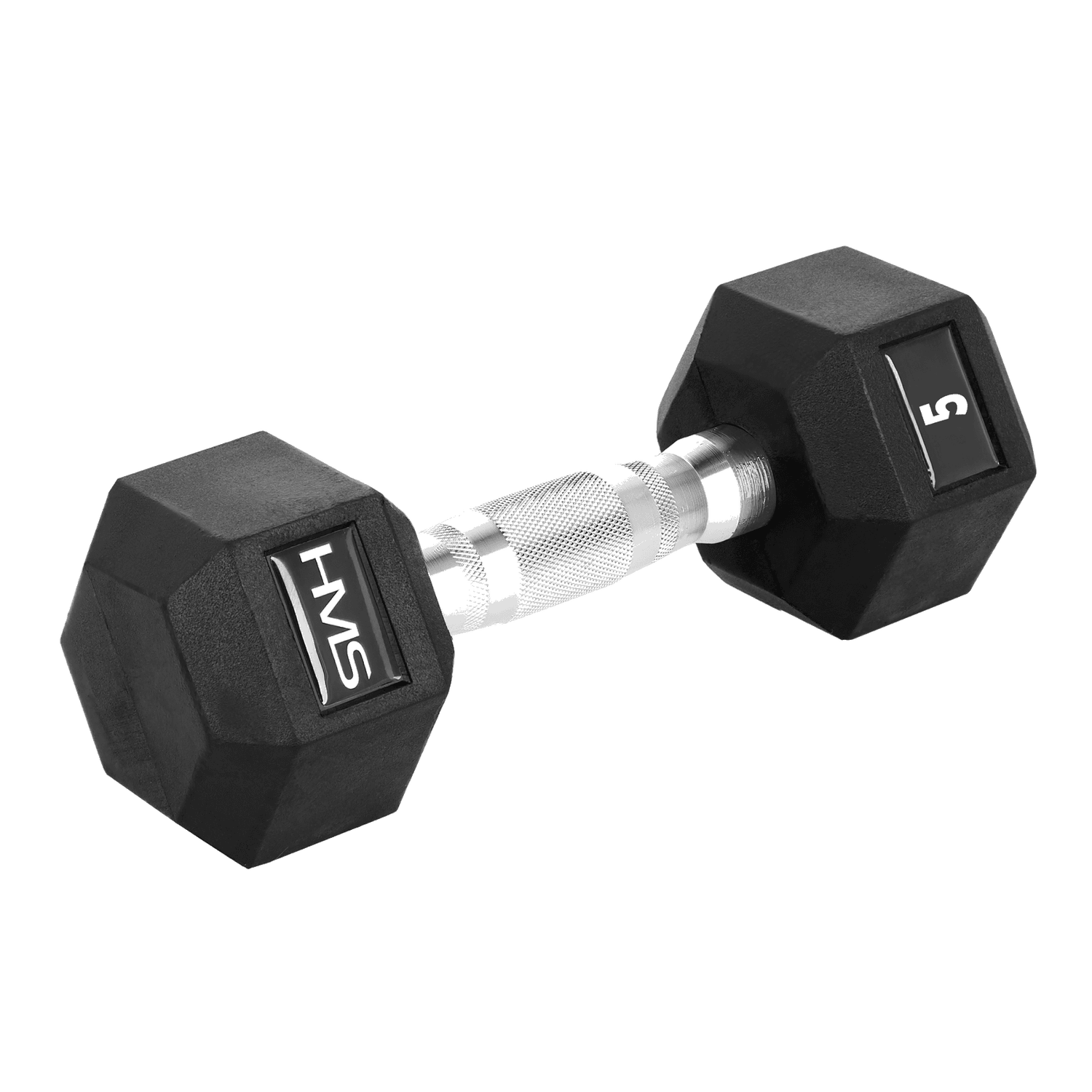 northix, Hex Dumbbell 5 Kg, Rubber-coated, Knurled Handle, Product 0