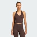 Adidas Workout Essentials Knit Halterneck T-shirt, Brown