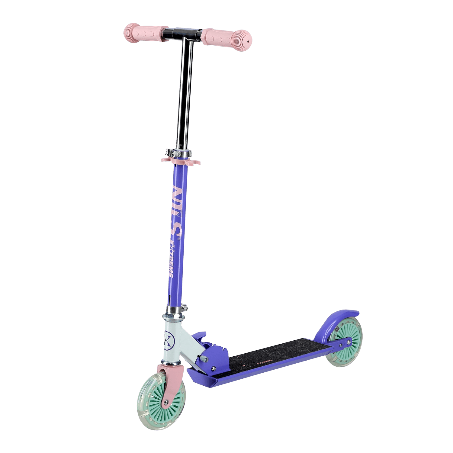 northix, Violet Kick Scooter, 120mm Wheels, Adjustable Height, Product 0