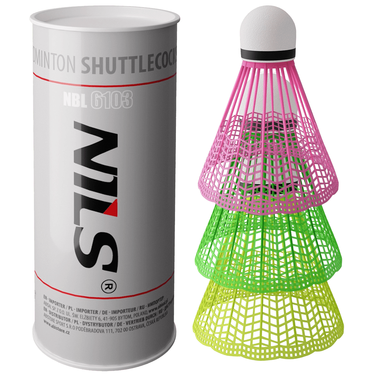 northix, Nylon Shuttlecocks, Multicolor, 3 Pack, Product 0