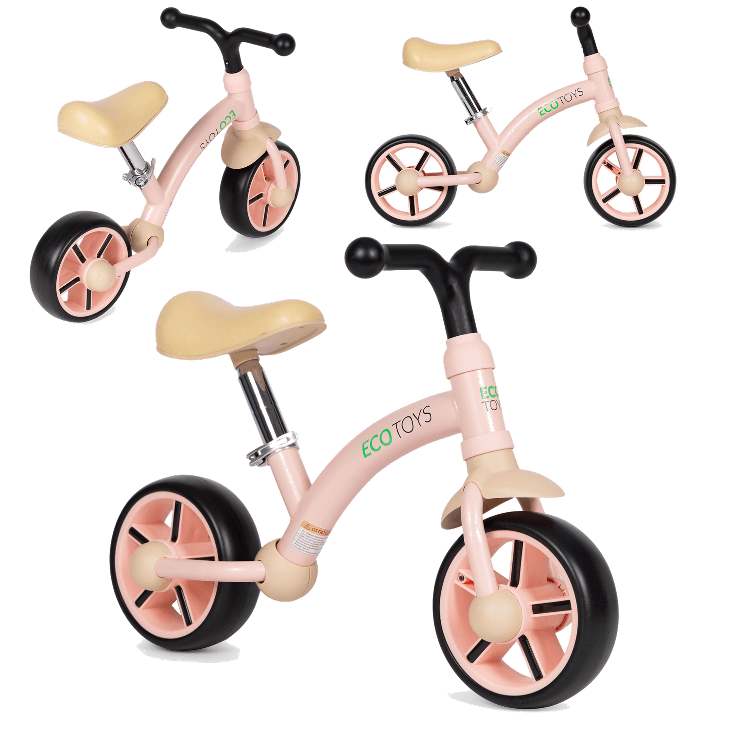 b2x, Balance Bike For Children, Eva Wheels, Adjustable Seat, Pink, Ecotoys, Product 0
